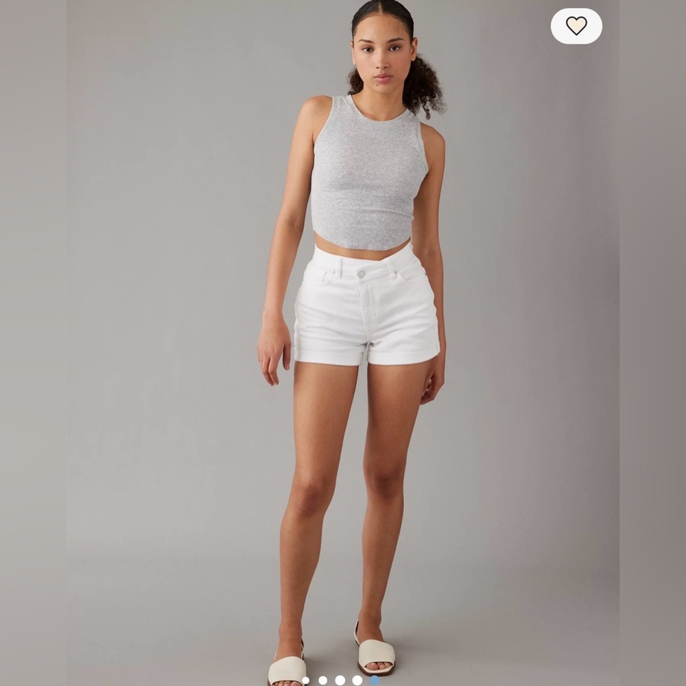 American Eagle Outfitters White High-Rise Jean Shorts - Picture 4 of 9
